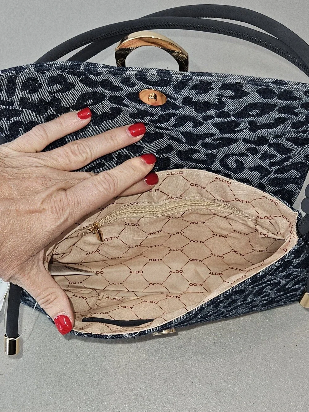 RARE - NWT ALDO Alodalegyn Denim Leopard Print Shoulder Bag – Trendy Y2K